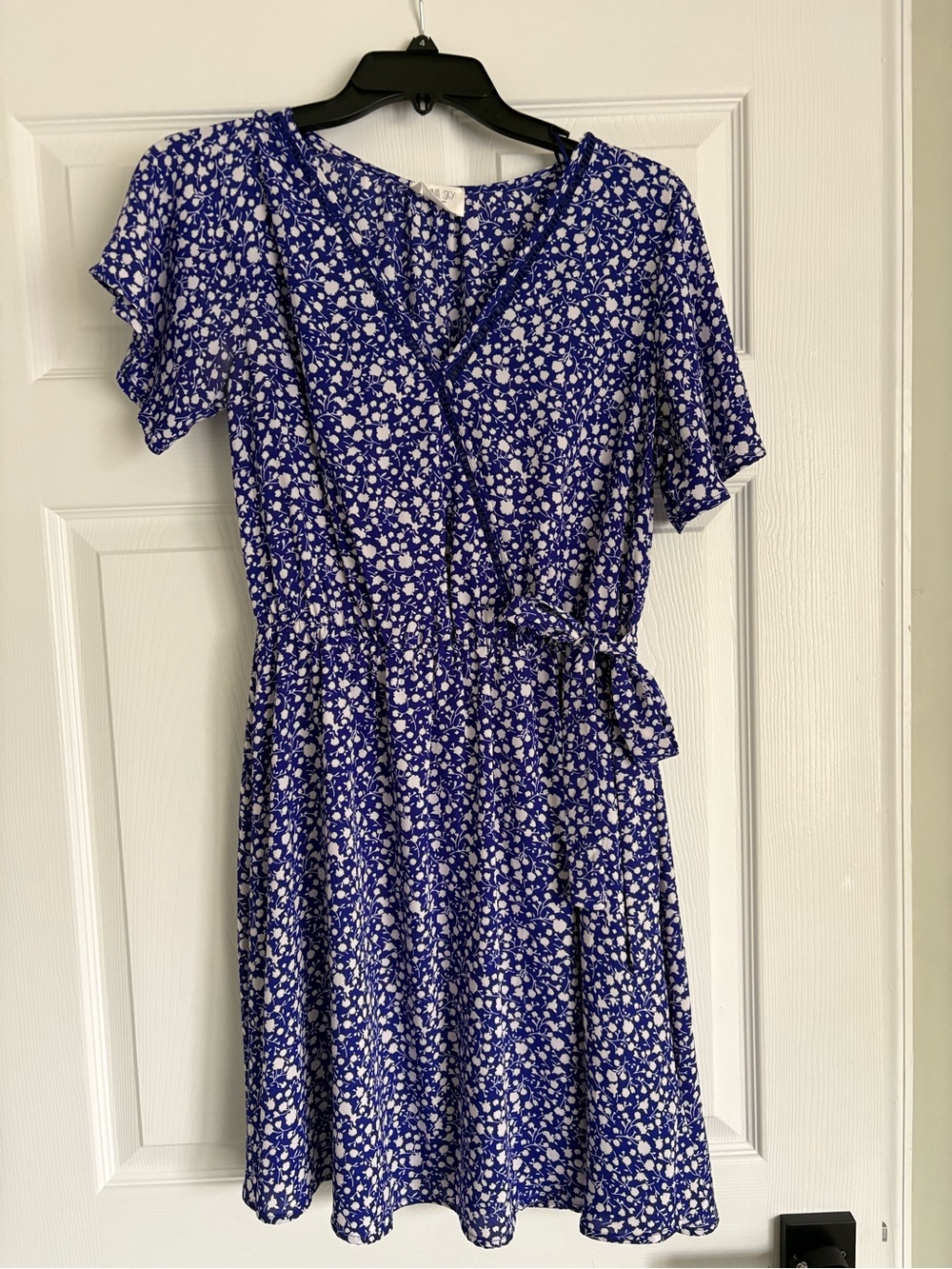 Sienna Sky Royal Blue Floral Wrap Dress